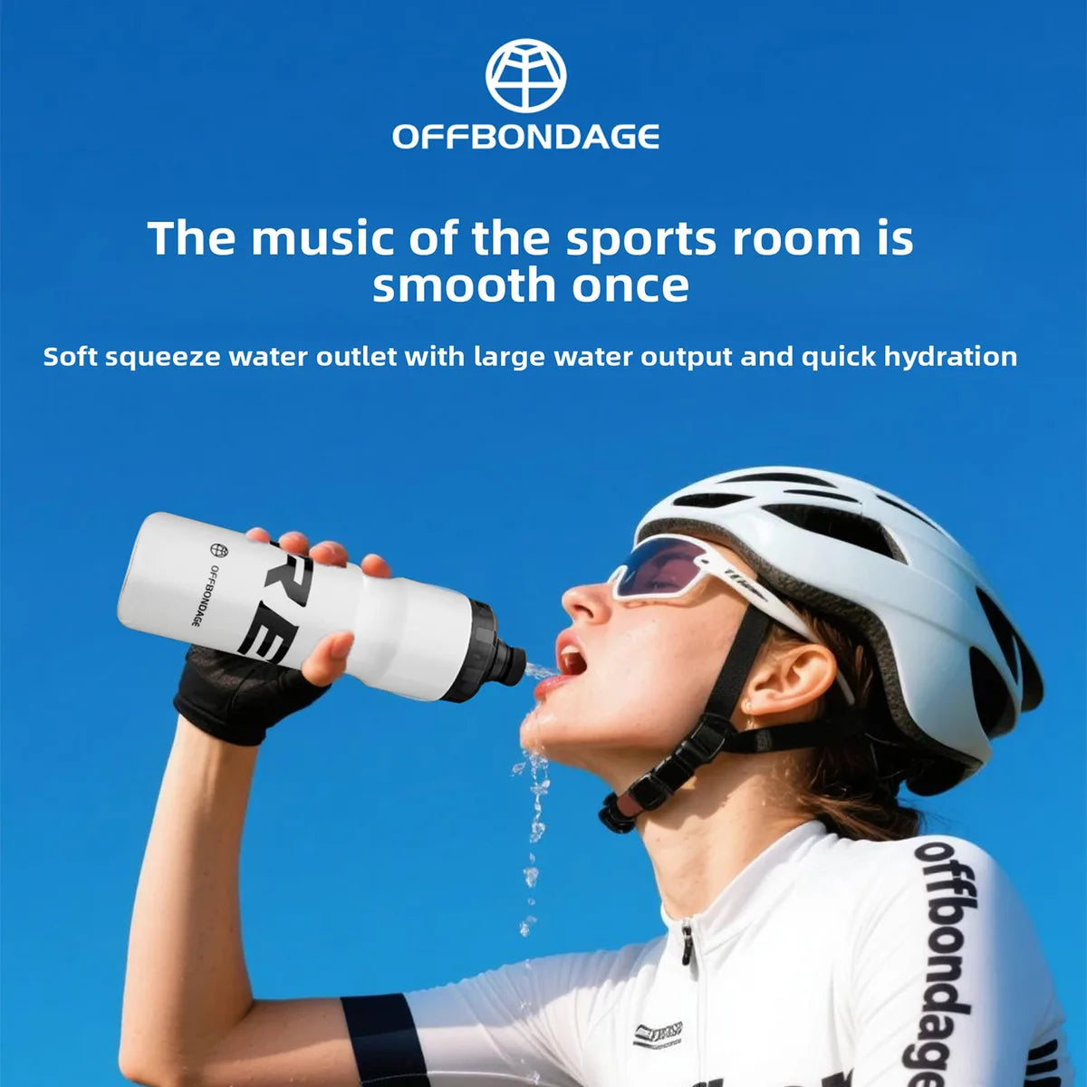 OFFBONDAGE 710ml Bicycle Bottle MTB Road Bike Water Bottle Outdoor Sports Plastic Portable Large Capacity Drink Cycling Accessor