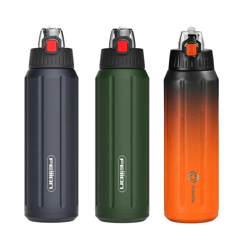 Fjbottle Thermos Bottle Stainless Steel Sports Water Bottle Keep Cold and Hot Vacuum Flasks Leak Proof Outdoor Water Bottles